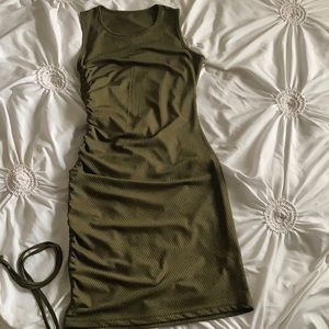 Olive green ribbed dress